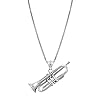 Honolulu Jewelry Company Sterling Silver Trumpet Bugle Necklace Pendant with 18" Box Chain