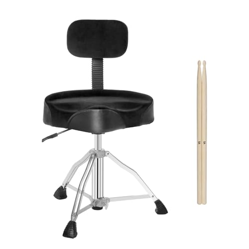 soulmate Drum Throne with Backrest Drum Chair, Airlift Rotatable Drum Throne Seat Heavy Duty Square...