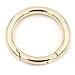 Produktbild 2 x Karabinerring mit Federöffnung, O-Ring, rund, Schnappverschluss, Schlüsselanhänger, gold, 38 mm