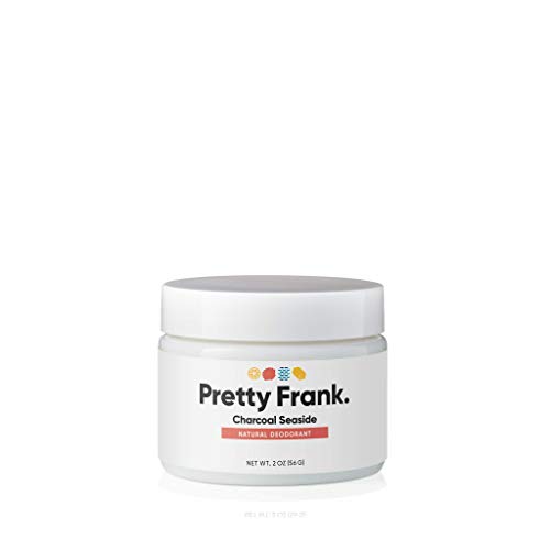 Pretty Frank Natural Deodorant Jar – Natural Deodorant for Women, Men & Teens in a Jar, Aluminum-Free, Made with Baking Soda & Other Organic, Safe, and Effective Ingredients (Charcoal Seaside, 1pk)