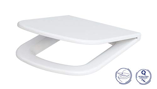 Keramik Stand- WC Toilette Komplett -Design- Set mit Spülkasten WC- Sitz aus Duroplast mit Absenkautomatik SoftClose-Funktion für waagerechten Abgang Wasseranschluss Spülrandlos Colour – Bild 3