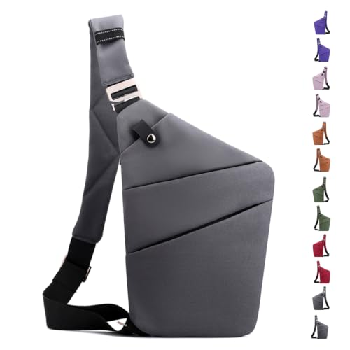 Image of Anti Theft Crossbody Bag,Sling Bag for Women Men,Multi-pocket Chest Shoulder Bag for Travel, Sport, Work