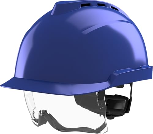 MSA V-Gard 930 Casque de chantier - Casque de protection avec ventilation et visière pour chantier de construction et industrie - Conforme à la norme DIN EN...