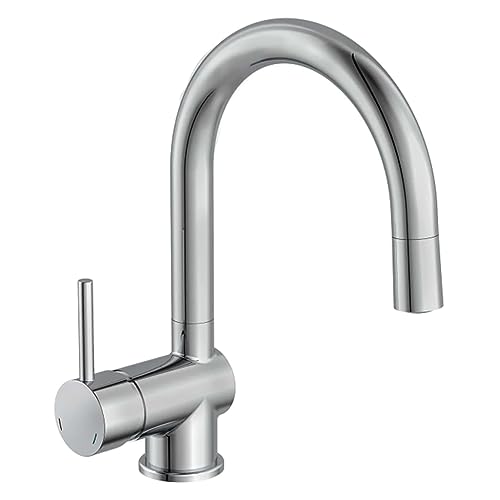 SCHÜTTE 79055 Küchenarmatur Stella LED, Wasserhahn Küche, LED Funktion lässt den Wasserstrahl in 3 Farben leuchten, 360 Grad schwenkbare Spültischarmatur für Doppelspülspecken, Chrom