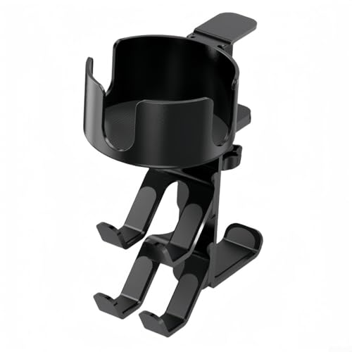 Soporte para tazas debajo del escritorio con colgador de auriculares y soporte para gamepad para configuración de juegos en casa, oficina, juegos, órgano de escritorio de aleación de aluminio