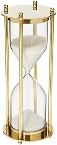 ITDC Brass Sand Timer Hourglass, 6 Inches Tall, Approx. 5 Minute, one size, Yellow