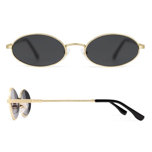 Retro Oval Cat Eye Sunglasses for Women Y2k Trendy Narrow 90s Sunnies Designer Sun Glasses AP3721