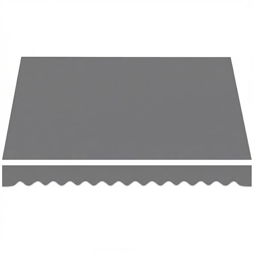 Outsunny Markisenbespannung Markisestoff mit UV Schutz Wasserabweisend Ersatzstoff für 3 5 x 2 5 m Markisentuch Markisenstoff Sonnenschutz für Garten Balkon Hof Dunkelgrau