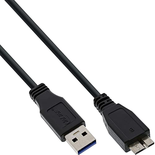 InLine® USB 3.0 Charger Cable, USB A Male to Micro USB B Male, 2 m Black, 2 Meters