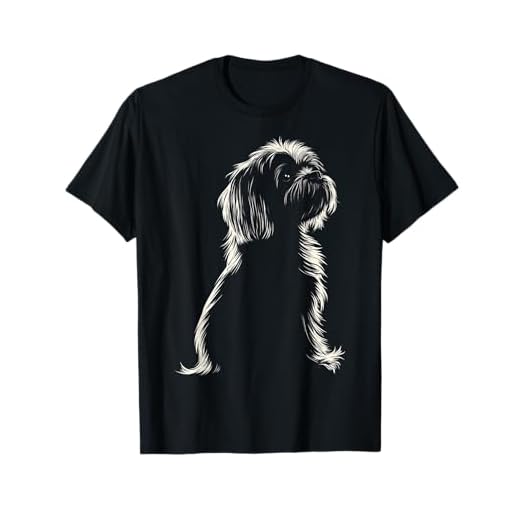 Lhasa Apso Dog Motif Pet Artwork Lhasa Apso T-Shirt