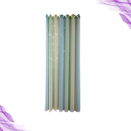 Rideau dacron maille double couche vert isolation occultation salon - 8