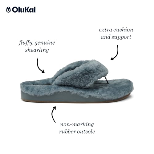 OLUKAI Kipe'a Heu Women's Sandal Slippers, Soft & Comfortable Shearling-Wrapped Straps, Durable Rubber Outsoles for All-Day Wear, Causal & Cute Everyday Style2