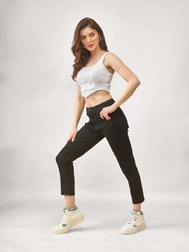 Image of Lyra Women's Mid-Rise Slimfit Ankle Length Jeans|Stretchable Fabric for Comfort|Trendy & Stylish Denim