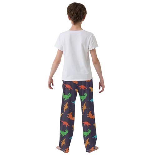 ZZKKO Colorful Dinosaurs Doodles Boys Pants for Kids Jogger Pants with Pockets S-XL3