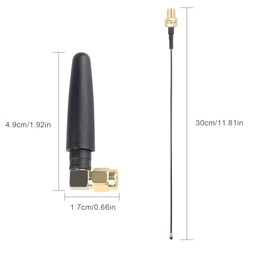 Image of 2.4GHz Bluetooth WiFi Antenna 2dBi SMA Male (Pin) with U.FL to SMA Female Pigtail RF1.13 Cable 30cm for Amplifier Board