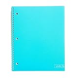 Yoobi Aqua Spiral Notebook - 1 Subject College Ruled Notebooks w/Interior Pocket - 3-Hole Punched, 100 Sheets - For School, Office & College - PVC Free, FSC Certified Paper