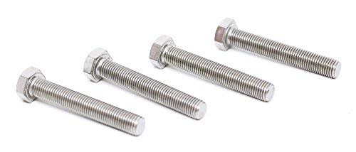 Image of (4pcs) BelMetric M8X1.0X50 A2-70 Stainlesss Steel Metric Fine Threaded Hex Tap Bolts DIN 961 for Automobiles, Motorcycles and Watercraft BR8X1.0X50SS