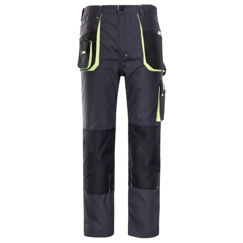 Stenso Emerton Pantalones Cargo de Trabajo para Hombre - Pantalones Multibolsillos de Trabajo Largo para Hombe - Ropa Laboral para Hombre - Gris/Negro/Verde - 50