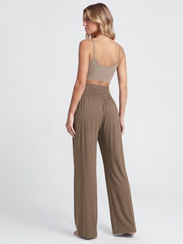 Image of ODODOS Women's Wide Leg Palazzo Lounge Pants with Pockets Light Weight Loose Comfy Casual Pajama Pants-26 /28 /30 inch /32 inch Inseam