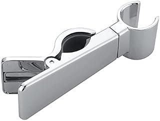 Shower Head Holders Bracket Replacement Universal Adjustable Shower Head Holder Brackets Metal No Drill 45 Degree Rotation 22-25 MM for Shower Pipe Rail
