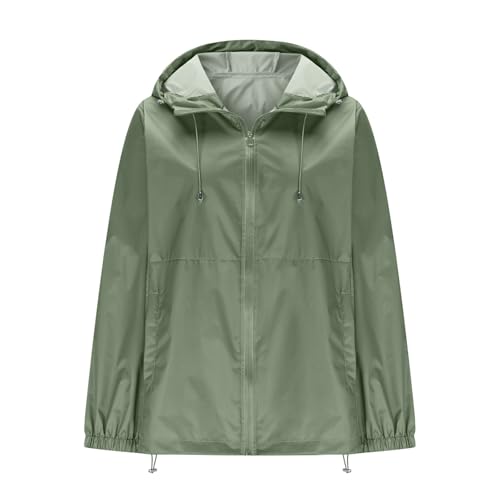Women's Jackets Raincoat Waterproof Portable Adjustable Windbreaker Hooded Lightweight Packable Rain Jacket with Zipper Coat4