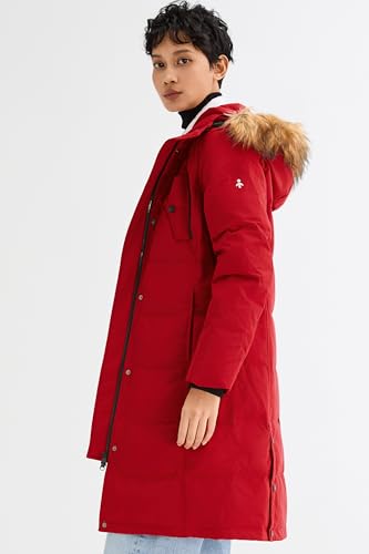 Orolay Women's Down Jacket Winter Long Coat Windproof Puffer Jacket with Fur Hood3