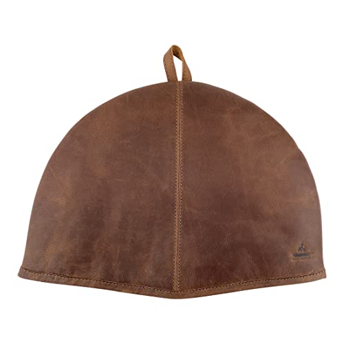 Cast Leather Co., Teapot Cosy Handmade From Full Grain Leather - Pot Cover To Insulate And Keep Liquids Warm - Tea Time Accessory, For Large And Small Teapots - Durable, Heat Resistant - Bourbon Brown #TOP1