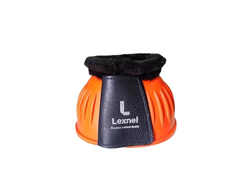 Image of Rubber Bell Boots, Durable Bell Boots for Horse - Superior Hoof Protection and Comfort 1 Pair (Orange, Small)
