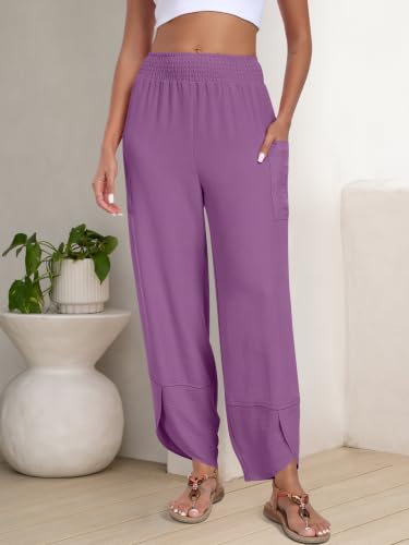 Image of ANRABESS Womens Wide Leg Palazzo Capri Barrel Pants
