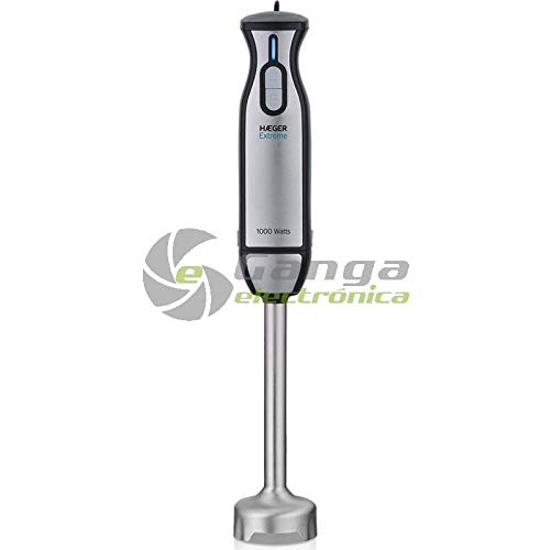HAEGER BATIDORA Extreme 1000W 2 INTERRUPTORES Toque FÁCIL FUNCIÓN Turbo BAJO Ruido Eje Desmontable PIE Acero INOX Hoja Titanio 5CM