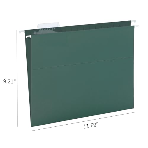 HERKKA Extra Capacity Hanging File Folders, 30 Pack Reinforced Letter Size Hanging Folders with Heavy Duty 0 Inch Expansion, Designed for Bulky Files, Green image 8