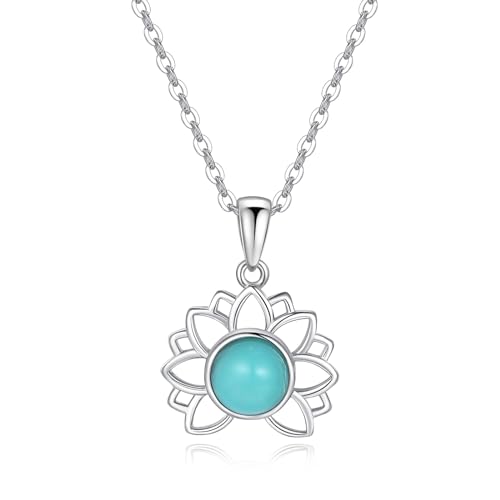 Collier argent 925 fleur de lotus anti-ternissement