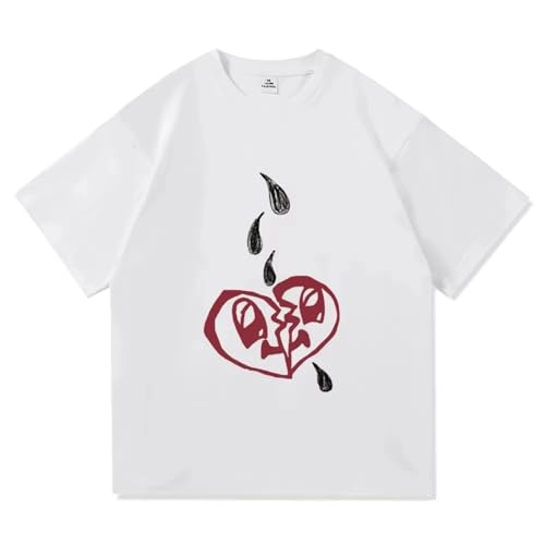 Damiano David Funny Little Fears Maglietta Harajuku Cotone Uomo E Donna Hip Hop Abbigliamento Streetwear Estate Casual Abbigliamento-White||s Damiano David Funny Little Fears Maglietta Harajuku Cotone Uomo E Donna Hip Hop Abbigliamento Streetwear Estate Casual Abbigliamento-White||s