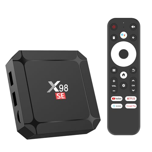 Puersit Android TV Box 10.0, Smart TV Box X98SE mit Allwinner H313 Quad Core Arm Cortex A53 CPU Media Player 2GB 8GB Support 4K HD Dual WiFi 2.4G 5.8G BT5.0 100M LAN Enternet
