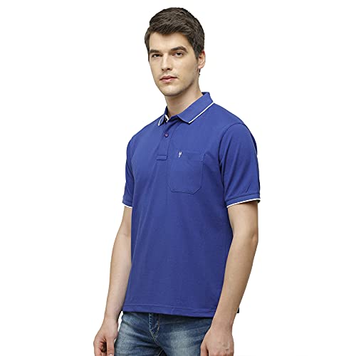 Classic Polo Men's Regular Fit Polo Collar Half Sleeve Solid Cotton Blend