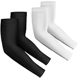 Rescoto 2 Pairs UV Protection Cooling Arm Sleeves Compression Sun Sleeves for Men Women Youth, Tattoo Cover Up, UPF 50