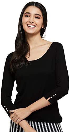 Image of Max Women's Solid Knit Scoop Neck Regular Fit Top