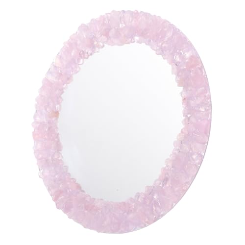 Espejo de maquillaje decorativo cristal portátil rosa