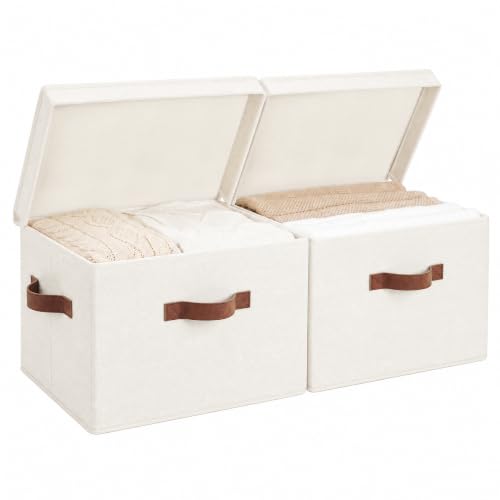 StorageWorks Fabric Storage Bins with Lids, Closet Storage Bins