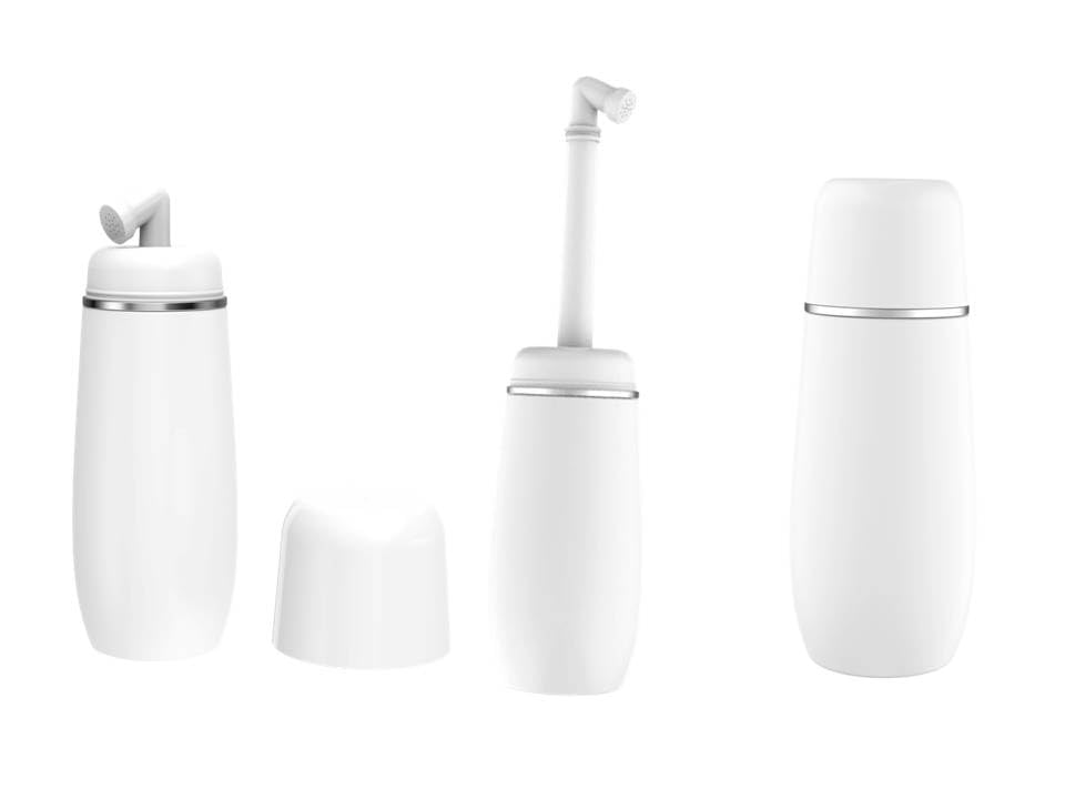 Large Travel Shattaf Portable Bidet Bottle Handheld Travel Shattaf Toilet shataf Hand Spray Set Leak-proof, Travel-Friendly Shattaf for Hygienic Use in Washrooms and Toilets (White)