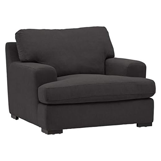 Amazon Brand – Stone & Beam Lauren Down-Filled Oversized Living Room Accent Armchair, 46"W, Pepper