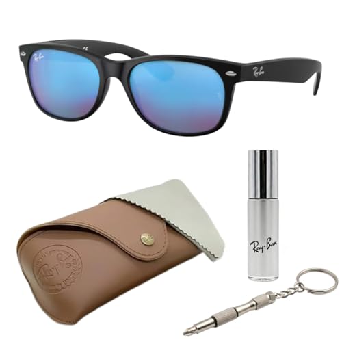 Image of Ray-Ban RB2132 NEW WAYFARER FLASH Square Shaped Sunglasses for Men & Women with Official RAYBAN Eyewear Kit