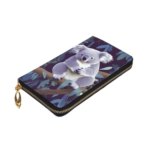 lovely Koala Wallet for Men Women Long Purse Leather Clutch Large Business Handbag Travel Phone Holder Credit Card Holder Money Case with Zipper Leather Wallets Gift3
