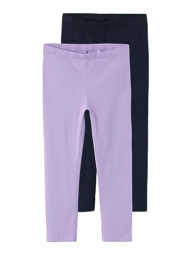 NAME IT Mädchen Nkfvivian 2p Capri F Noos Leggings, Sand Verbena/Pack:dark...