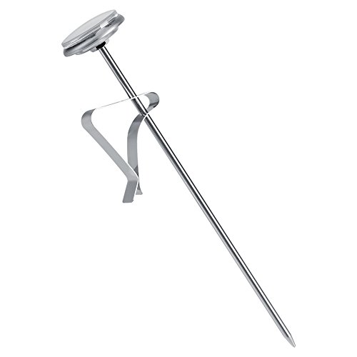 Milk Thermometer, Food Coffee Foam Frothing Temperature Stainless Steel Probe Clip Barista For Drinks Chocolate Liquid Water Candle Meat Cooking Turkey Grill Instant Read Probe Calibrable Large Dial #TOP4