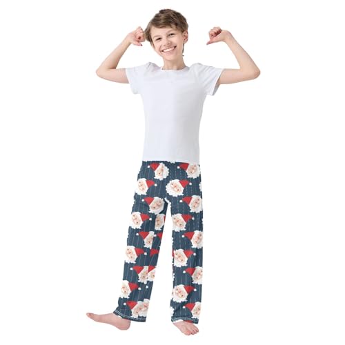 Boys' Pants Cute Santa Claus Christmas Long Bottoms Jogger Pants Elastic Waist Trousers with Pockets S-XL2