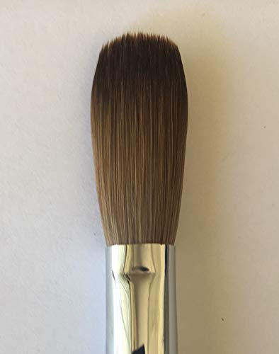 Six Angles - Black Handle Petal Kolinsky Acrylic Nail Brush for Manicure Powder (CRIMPED) - (Size #20)