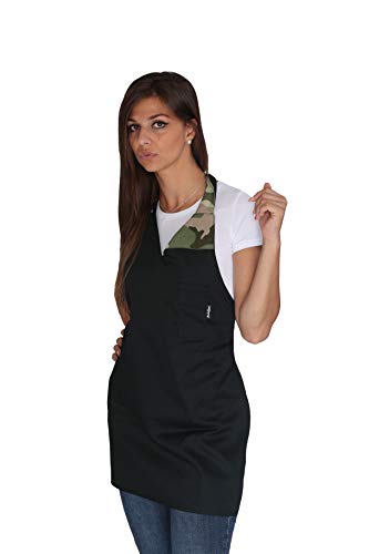 tessile astorino Delantal de cocina personalizable, para hombre y mujer, estilo militar, dividido personalizado para…