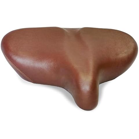 sixthreezero Bike Seat, Comfortable Bicycle Saddle Extra Large Wide Super Max Cushion Comfort Seat for Men and Women, Brown Cover