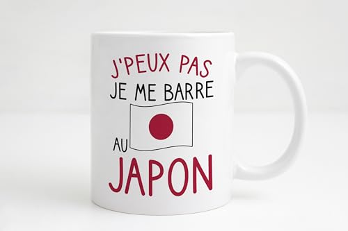 Groovy crea Mug Japon – J’peux pas je me barre au Japon – Cadeau humour voyage – Tasse originale pays du soleil levant – Idée cadeau fun passion Japon